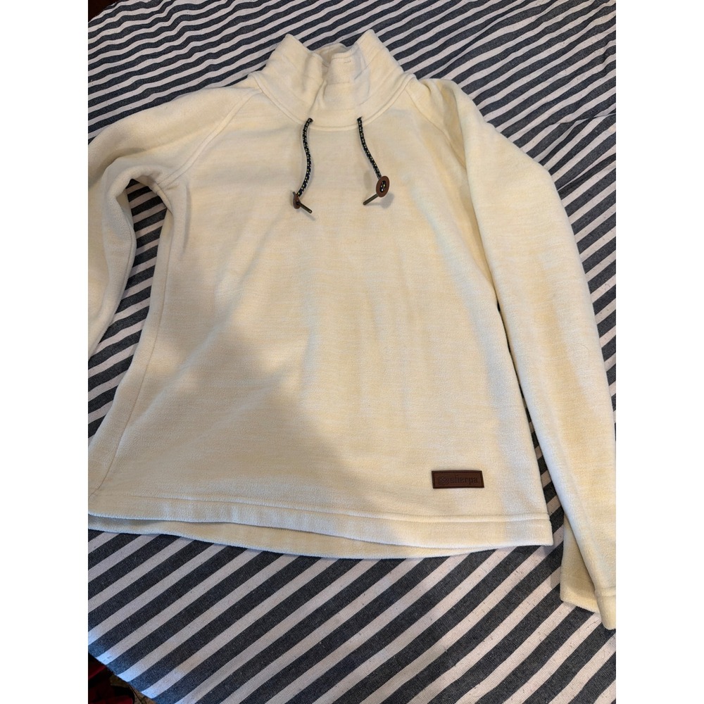 Sherpa Adventure Gear Womens XS Cream Fleece Funnel Neck Toggle Pullover Sweater